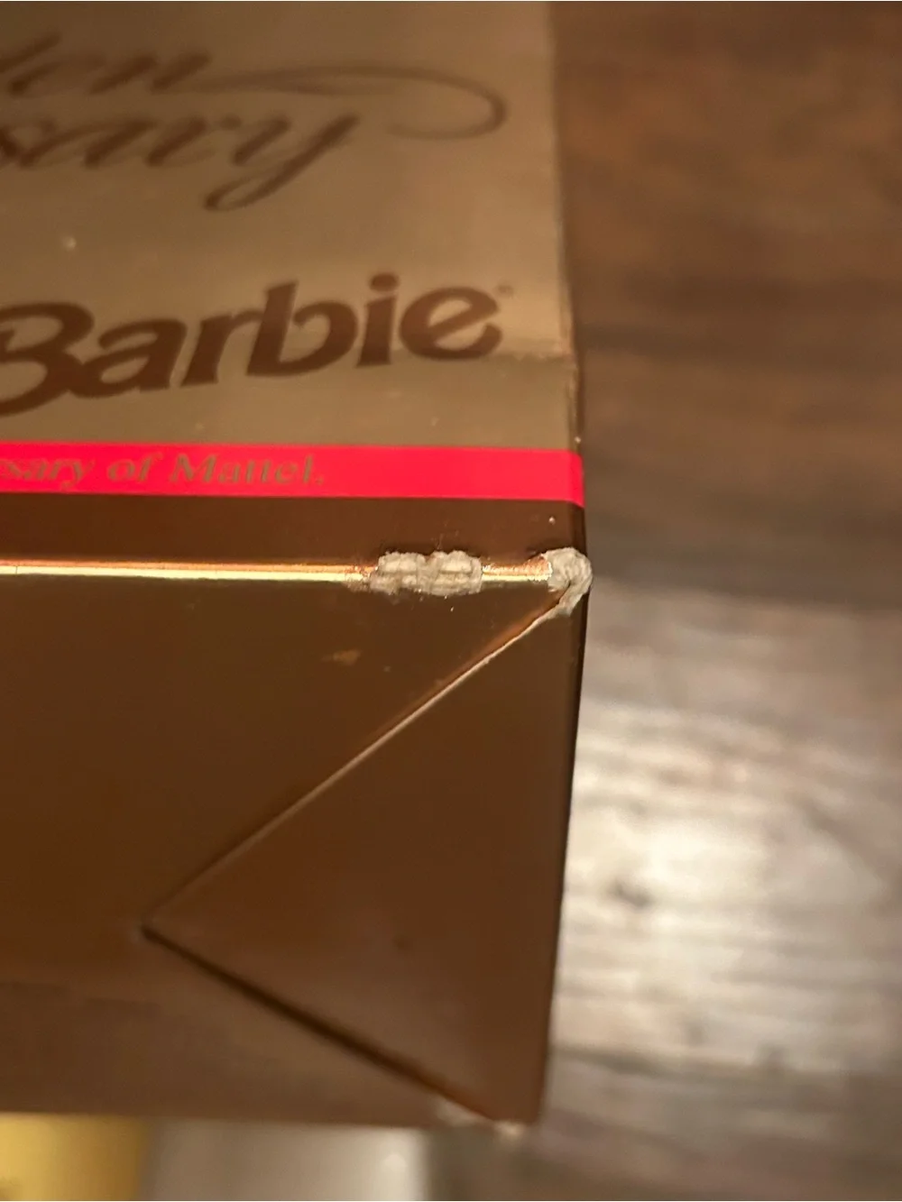 Mattel Gold Anniversary Barbie Box with Red Rose porcelain doll